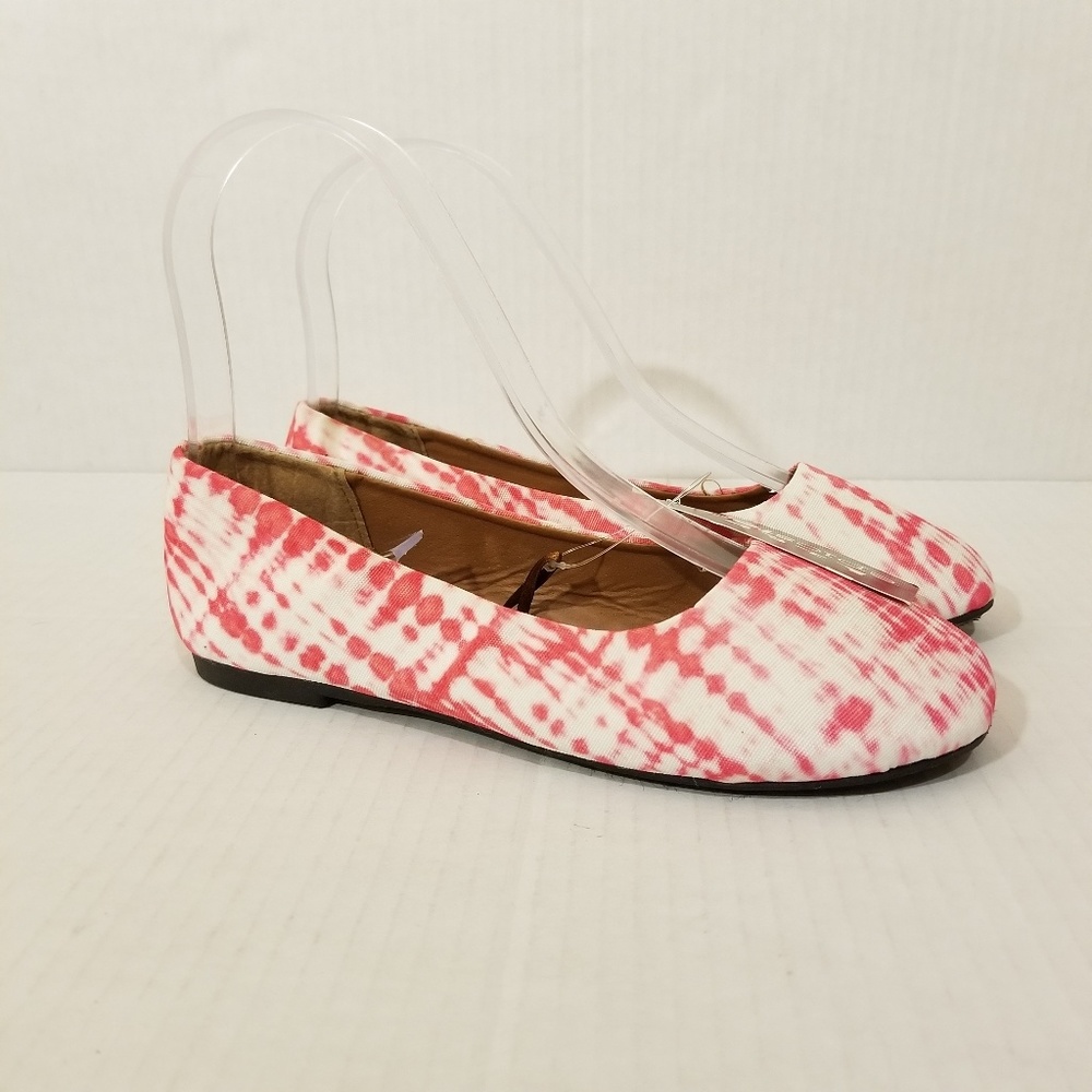 Epicstep Pink White Tie Dye Pattern Flats 3
